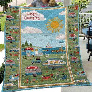 Happy Camping Sunshine Blanket Quilt  Quilt